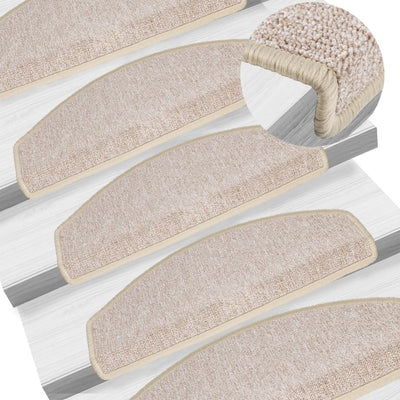 Vidaxx tapis d'escalier 10 pcs 65x24x4 cm taupe semi-circulaire grand