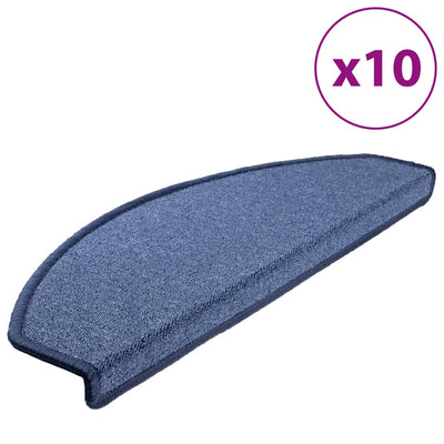 Vidaxl Mat à escalier 10 st 65x24x4 cm bleu