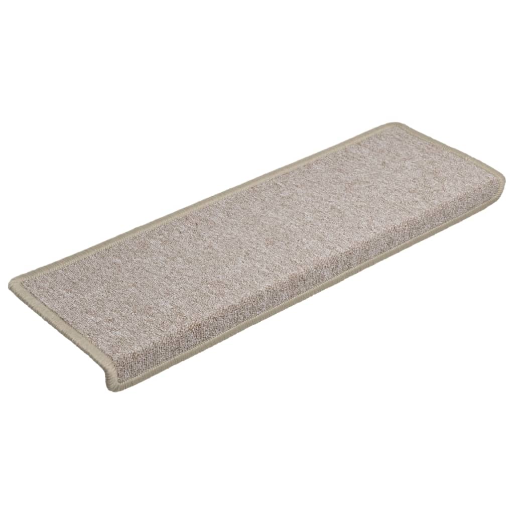 Vidaxl Mats d'escalier 10 st 65x21x4 cm taupe