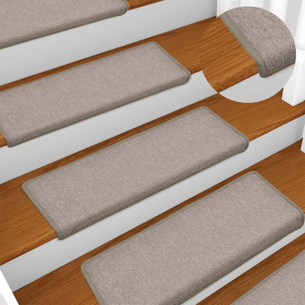 Vidaxl Mats d'escalier 10 st 65x21x4 cm taupe