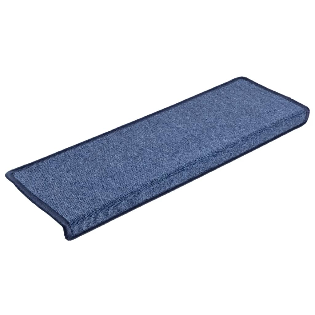 Vidaxl Mats d'escalier 5 st 65x21x4 cm bleu