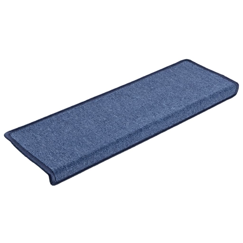 Vidaxl Mats d'escalier 10 st 65x21x4 cm bleu