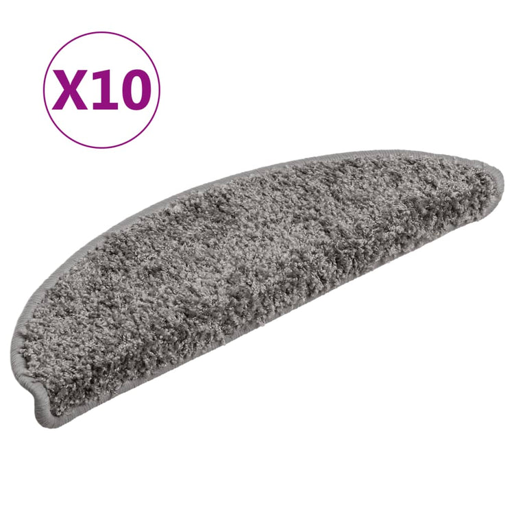 Vidaxl Mat à escalier 10 st 56x17x3 cm gris