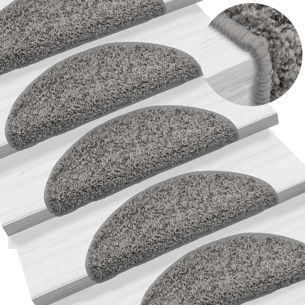 Vidaxl Mat à escalier 10 st 56x17x3 cm gris