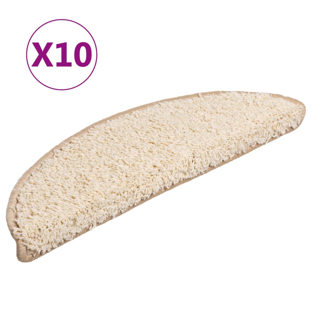Vidaxl Stair Mats 10 ST 56X17X3 CM CRÈME -COLORÉ