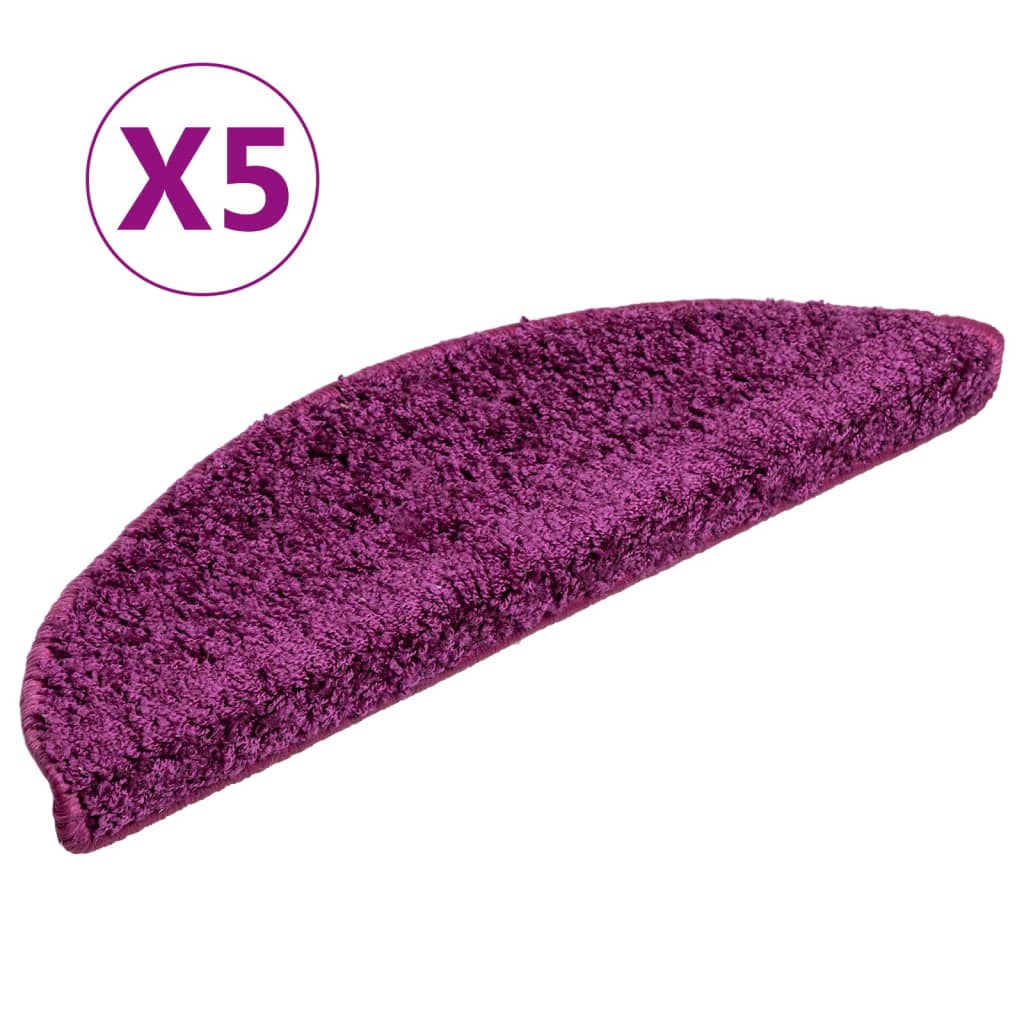 Vidaxl Mats d'escalier 5 ST 56X17X3 CM VIOLET