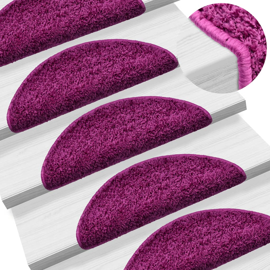 Vidaxl Mats d'escalier 5 ST 56X17X3 CM VIOLET