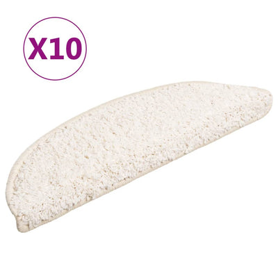 Vidaxl Mat à escalier 10 ST 56X17X3 cm blanc