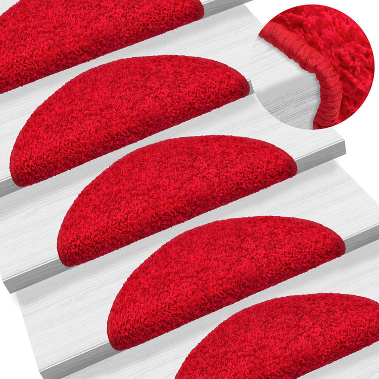 Vidaxl Mat à escalier 10 st 56x17x3 cm rouge