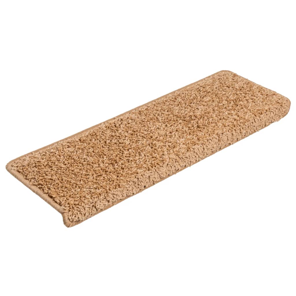 Vidaxl Mats d'escalier 10 st 65x21x4 cm beige