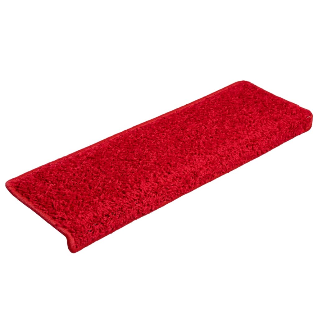 Vidaxl Mat à escalier 10 st 65x21x4 cm rouge
