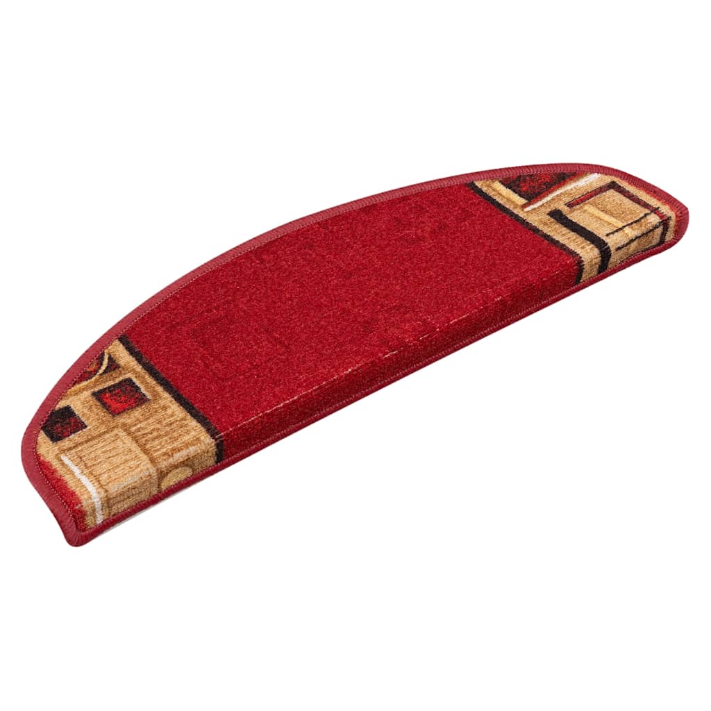 Vidaxl Mat à escalier auto-adhésif 10 pcs 65x21x4 cm rouge