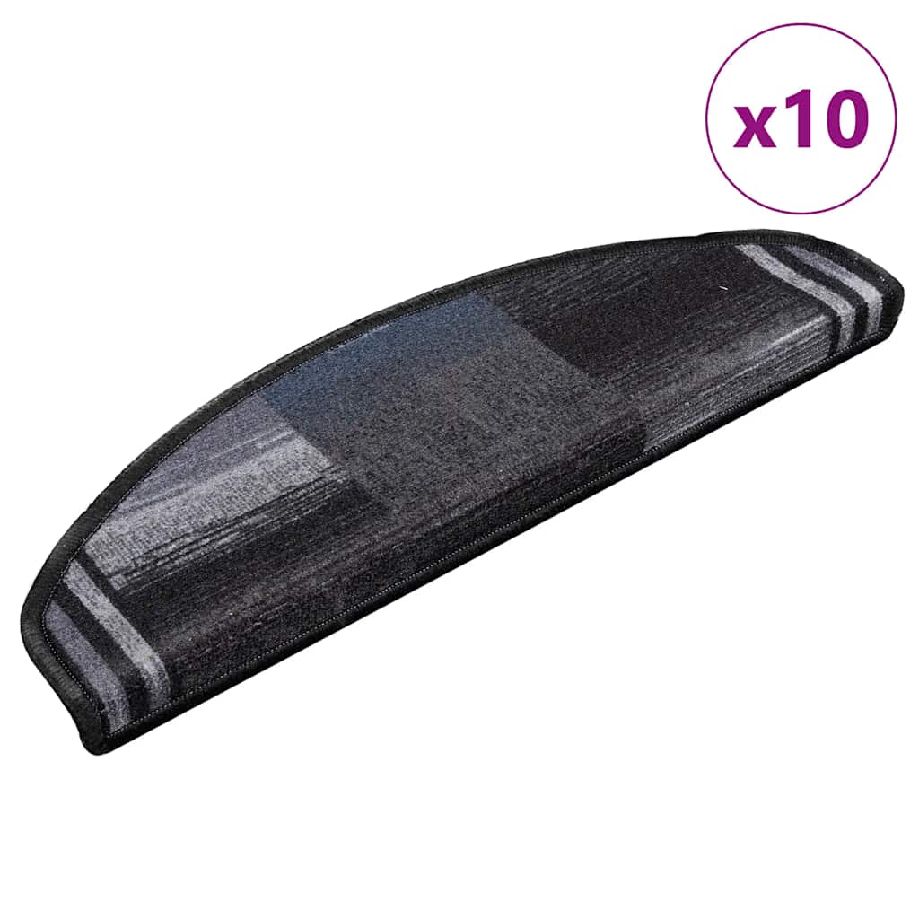 Vidaxl Mat à escalier auto-adhésif 10 ST 65x21x4 cm noir et gris