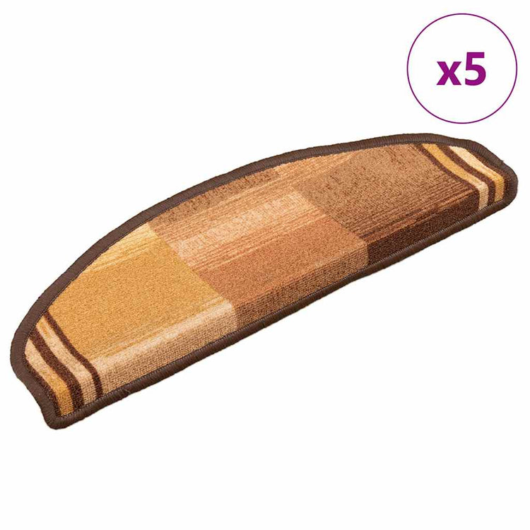 Mattes d'escalier vidaxl auto-adhésifs 5 ST 65x21x4 cm brun
