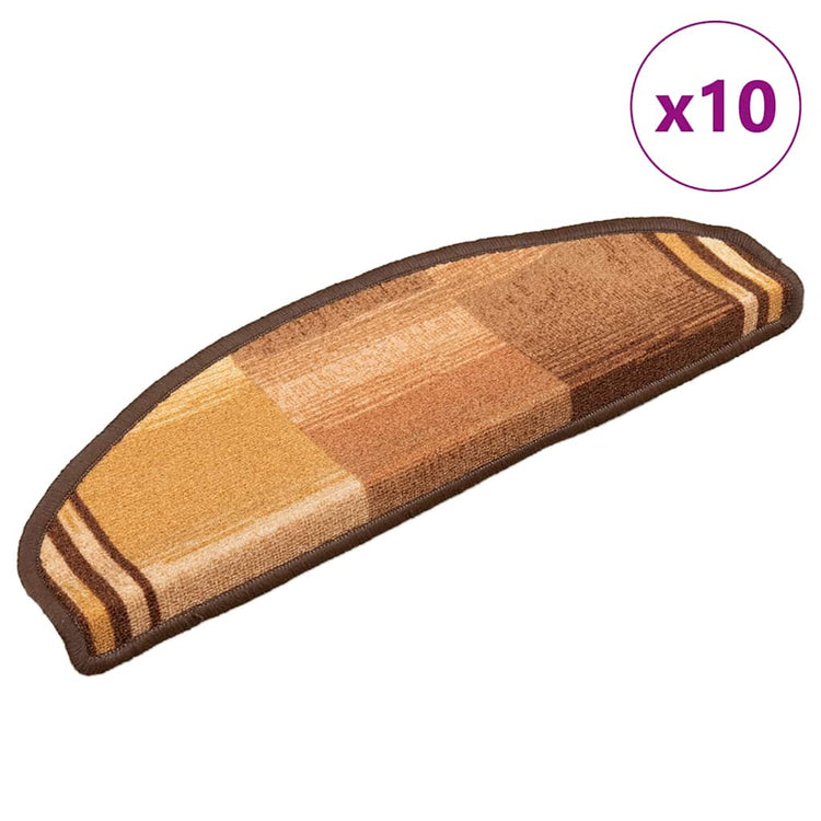 Vidaxl Mat à escalier auto-adhésif 10 pcs 65x21x4 cm brun