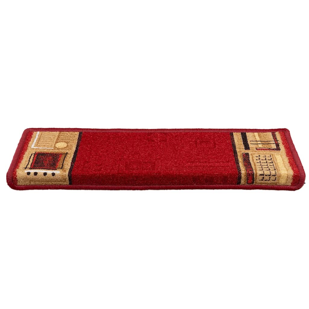 Vidaxl Stair Mats auto-adhésif 5 ST 65X21X4 CM ROUGE