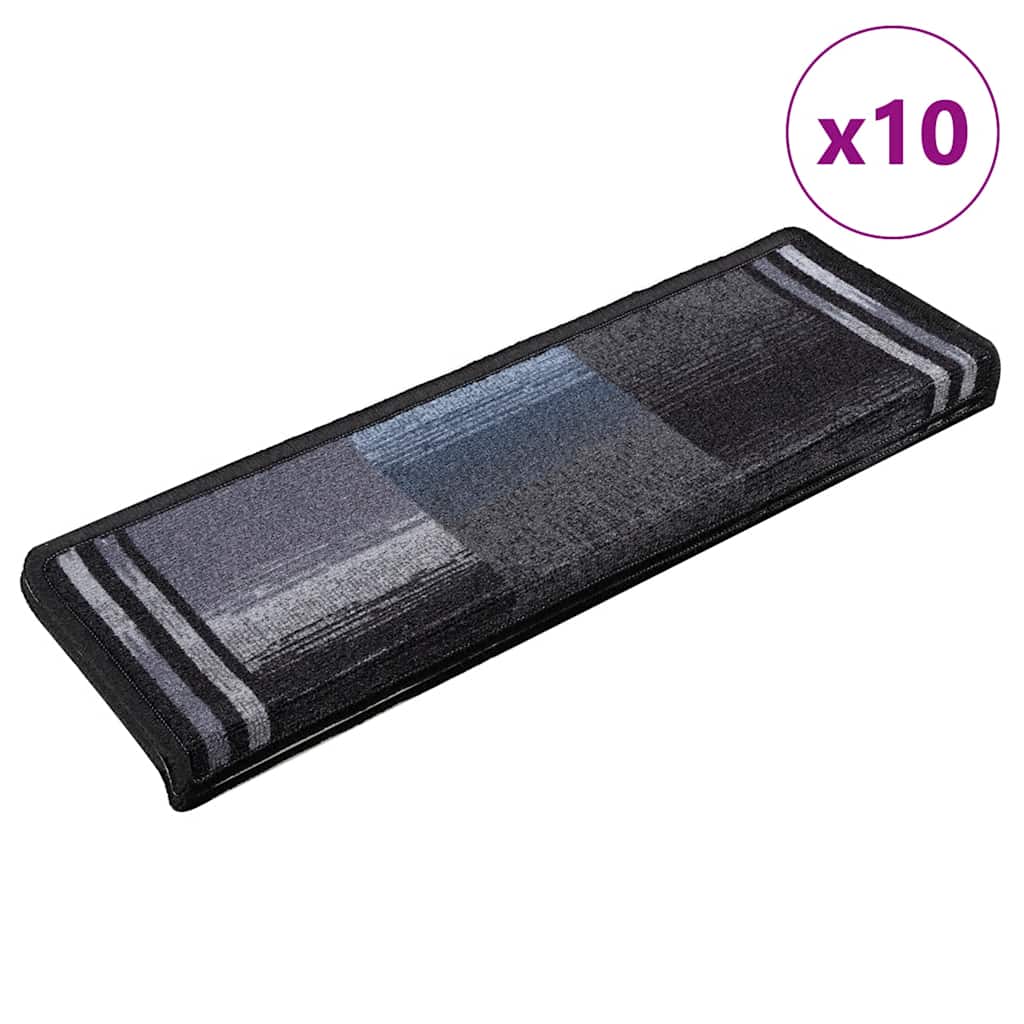 Vidaxl Mat à escalier auto-adhésif 10 ST 65x21x4 cm noir et gris