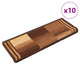 Vidaxl Mat à escalier auto-adhésif 10 pcs 65x21x4 cm brun