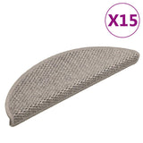 Vidaxl Stair tapis auto-adhésifs 15 st sisal look 56x17x3cm en argent coloré - afbeelding 2