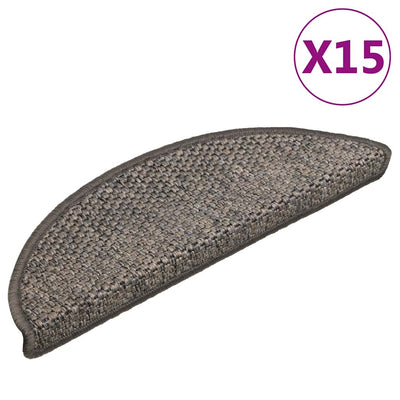 Vidaxl Stair tapis auto-adhésif 15 st sisal look 56x17x3 cm beige brun