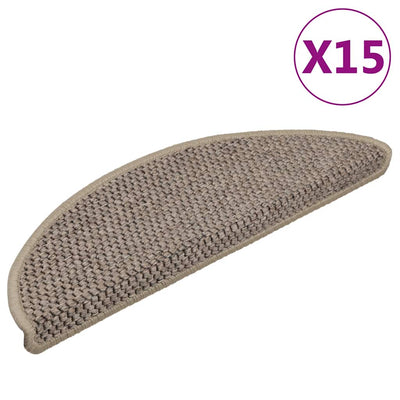 Vidaxl Stair tapis auto-adhésif 15 st sisal look 56x17x3 cm beige sombre
