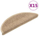 Vidaxl Stair tapis auto-adhésif 15 st sisal look 56x17x3 cm couleur sable