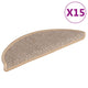 Vidaxl Stair tapis auto-adhésif 15 st sisal look 56x17x3 cm beige clair