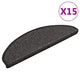 VidaXL tapis d'escalier auto-adhésifs 15 pcs aspect sisal 65x21x4cm couleur anthracite