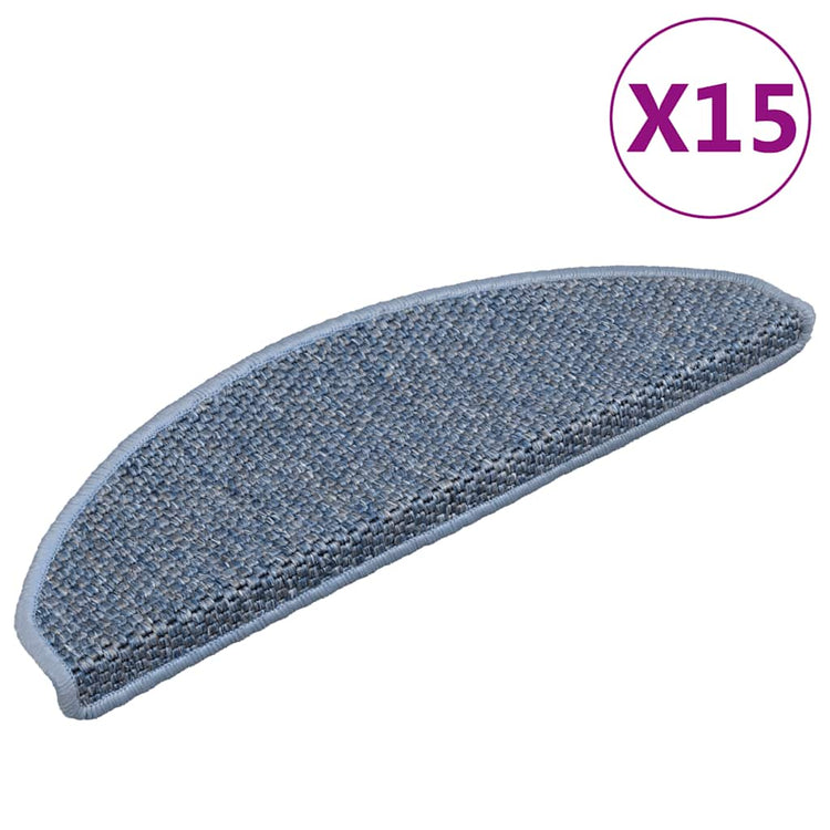 Vidaxl Stair tapis auto-adhésifs 15 st sisal look 65x21x4 cm bleu