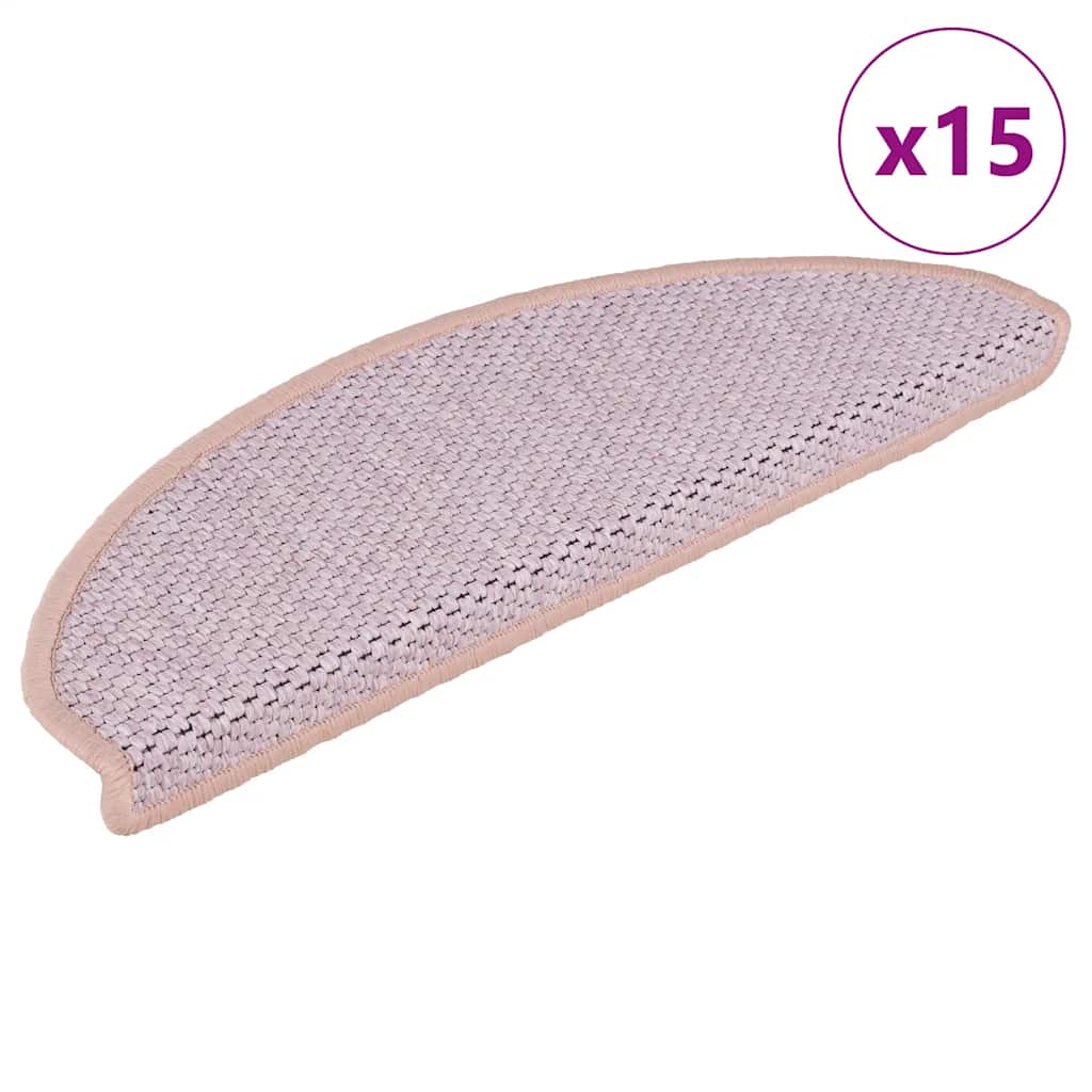 Vidaxl Mat à escalier auto-adhésif 15 st sisal look 65x21x4 cm rouge