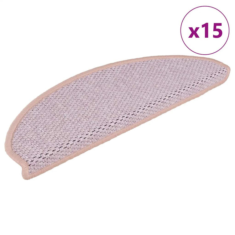 Vidaxl Mat à escalier auto-adhésif 15 st sisal look 65x21x4 cm rouge