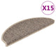 Vidaxl Stair tapis auto-adhésif 15 st sisal look 65x21x4 cm beige sombre