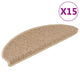 Vidaxl Stair tapis auto-adhésif 15 st sisal look 65x21x4 cm couleur sable