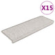 VidaXL tapis d'escalier auto-adhésifs 15 pcs aspect sisal 65x21x4 cm couleur platine