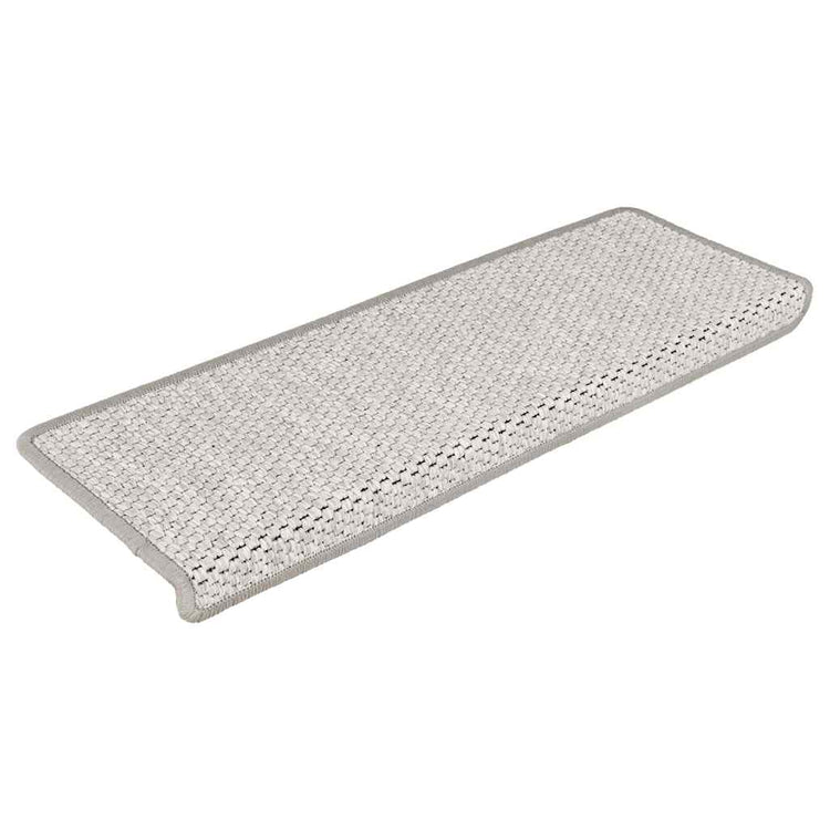VidaXL tapis d'escalier auto-adhésifs 15 pcs aspect sisal 65x21x4 cm couleur platine