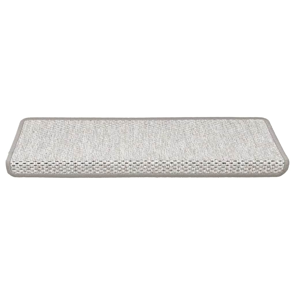VidaXL tapis d'escalier auto-adhésifs 15 pcs aspect sisal 65x21x4 cm couleur platine