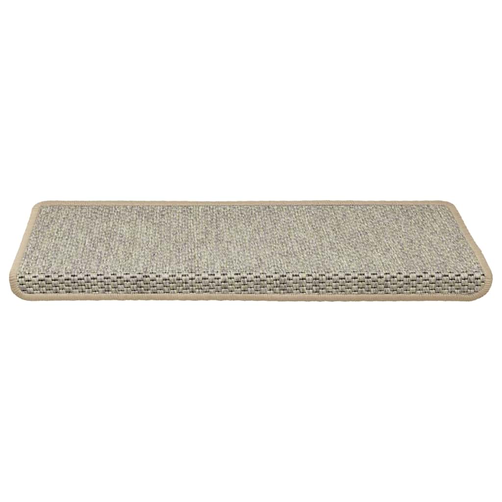 VidaXL tapis d'escalier auto-adhésifs 15 pcs aspect sisal 65x21x4 cm vert