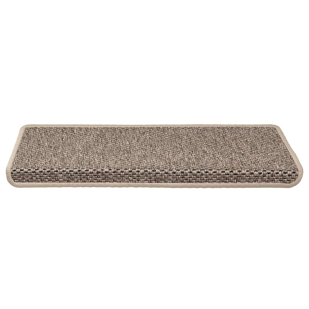 Vidaxl Stair tapis auto-adhésif 15 st sisal look 65x21x4 cm beige sombre