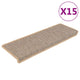 Vidaxl Stair tapis auto-adhésifs 15 st sisal look 65x21x4 cm beige clair