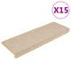 VidaXL tapis d'escalier auto-adhésif 15 pcs aspect sisal 65x21x4 cm berbère