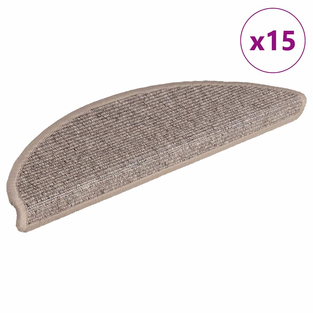 Vidaxl Stair Mats auto-adhésif 15 ST 56X17X3 cm beige foncé