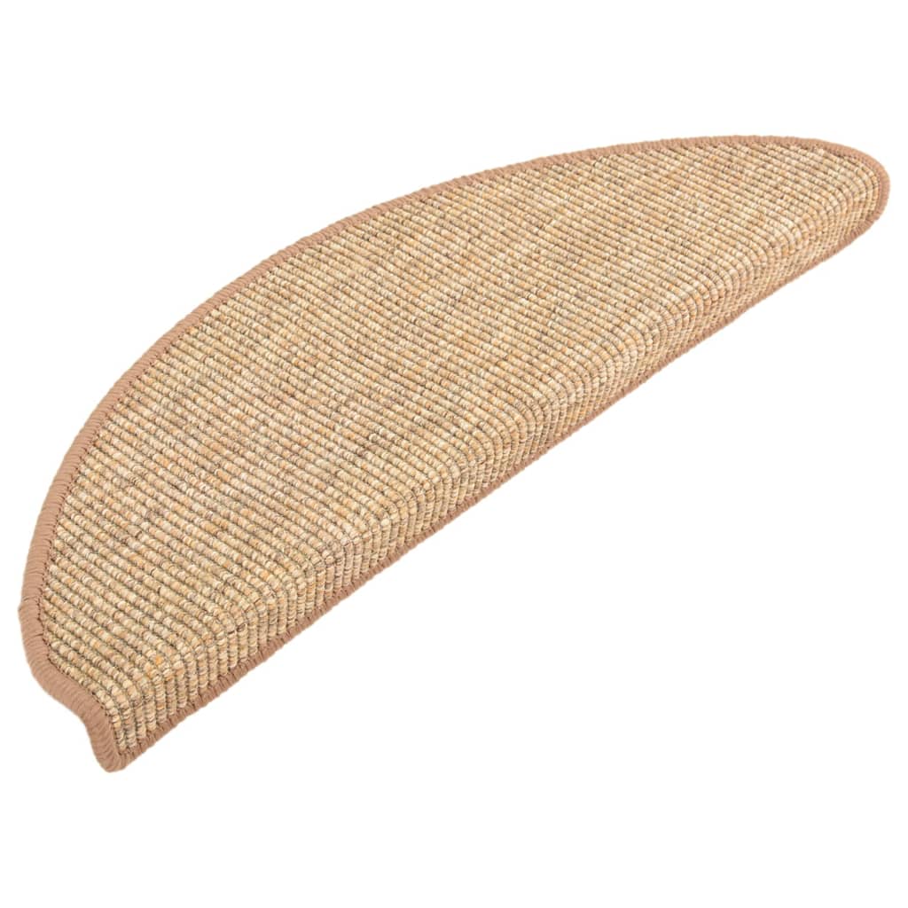Mattes d'escalier vidaxl auto-adhésifs 15 st 65x21x4 cm brun clair