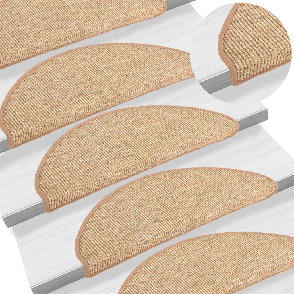 Mattes d'escalier vidaxl auto-adhésifs 15 st 65x21x4 cm brun clair