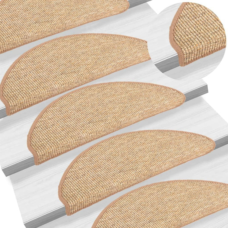 Mattes d'escalier vidaxl auto-adhésifs 15 st 65x21x4 cm brun clair