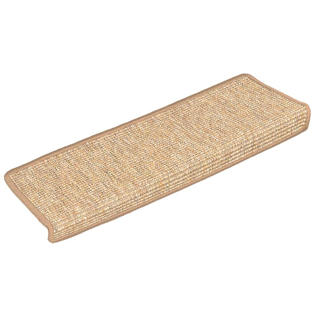 Mattes d'escalier vidaxl auto-adhésifs 15 st 65x21x4 cm brun clair