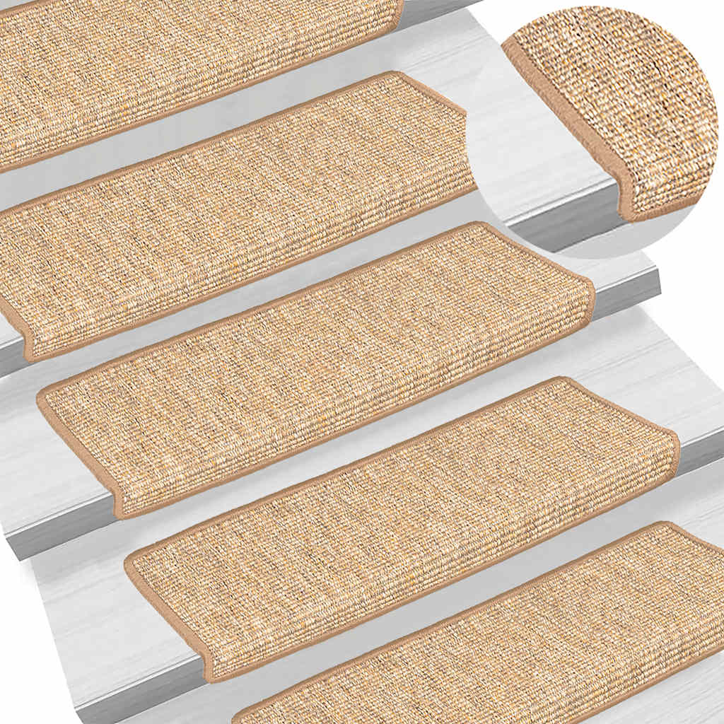 Mattes d'escalier vidaxl auto-adhésifs 15 st 65x21x4 cm brun clair