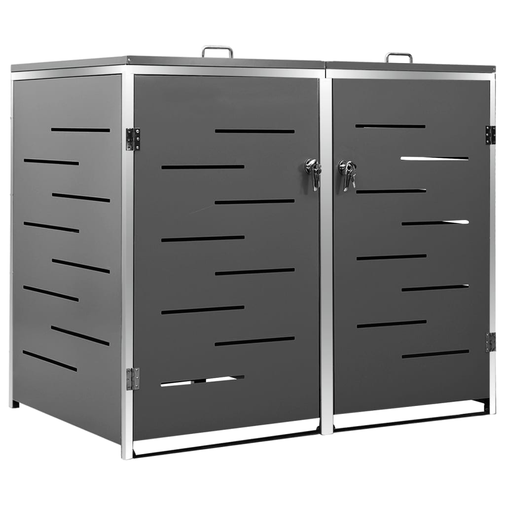 Stockage de conteneurs Vidaxl Double 138x77.5x112,5 cm en acier inoxydable