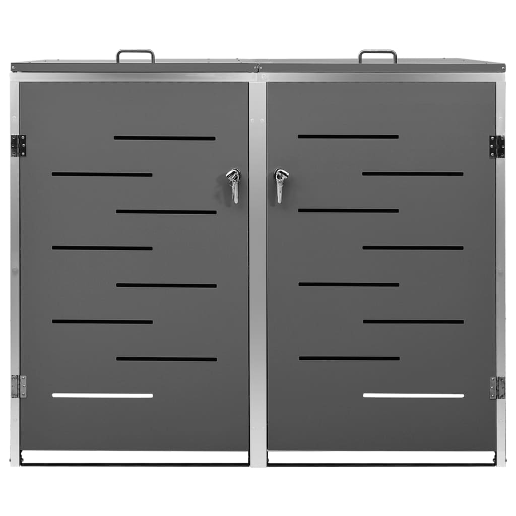 Stockage de conteneurs Vidaxl Double 138x77.5x112,5 cm en acier inoxydable