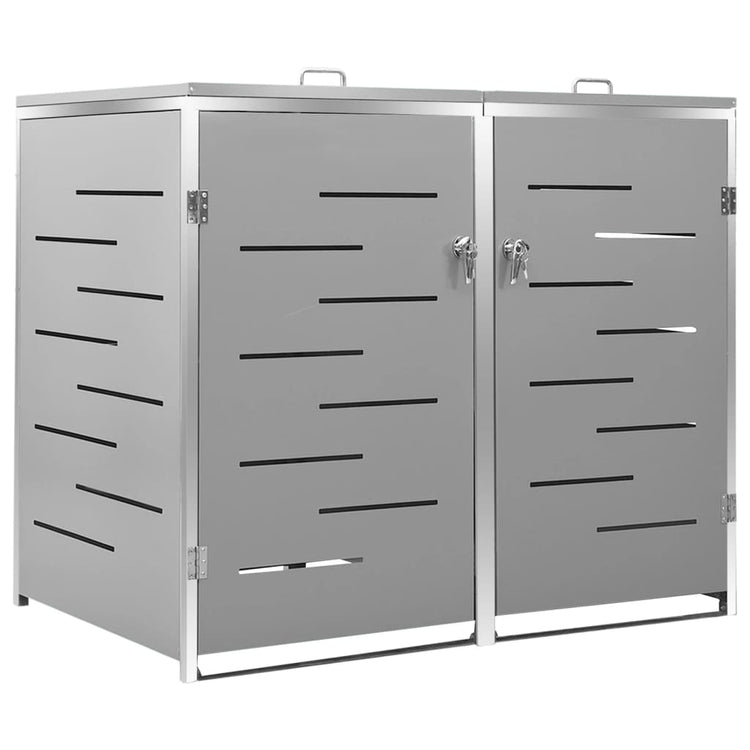 Stockage de conteneurs Vidaxl Double 138x77.5x112,5 cm en acier inoxydable