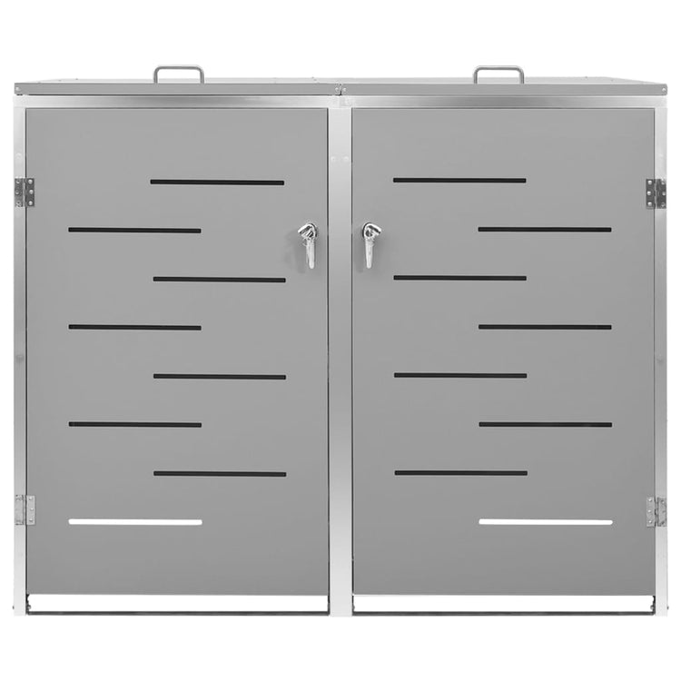 Stockage de conteneurs Vidaxl Double 138x77.5x112,5 cm en acier inoxydable
